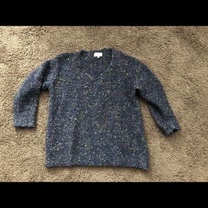 Lou & Grey  navy speckled V neck sweater. Size M